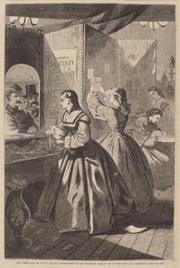 Mitä tahansa minulle, jos haluat - Brooklynin messujen postitoimisto..., julkaistu 1864 tekijältä Winslow Homer