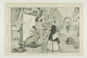 Taideopiskelijat ja kopioijat Louvren galleriassa, Pariisi tekijältä Winslow Homer