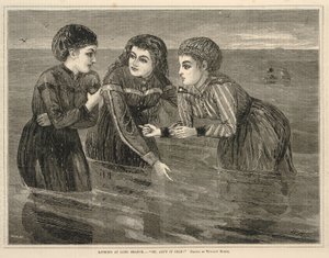 Uiminen Long Branchissa, -- "Voi, onpa kylmä!", alkaen Every Saturday, 26. elokuuta 1871. tekijältä Winslow Homer