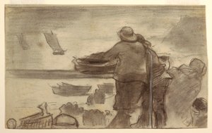 Ranta veneiden ja ihmisten kanssa, Cullercoats, Englanti tekijältä Winslow Homer