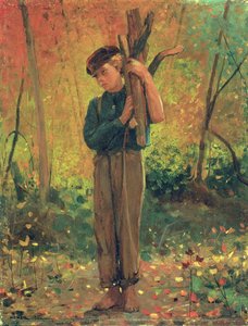 Poika pitelee tukia, 1873 tekijältä Winslow Homer