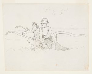 Poika ja tyttö auralla tekijältä Winslow Homer