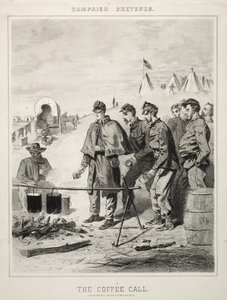 Kampanjan luonnokset: Kahvikutsu, 1863. tekijältä Winslow Homer