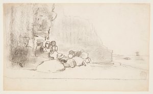 Lapset leikkivät meren rannalla, Cullercoats, Englanti tekijältä Winslow Homer