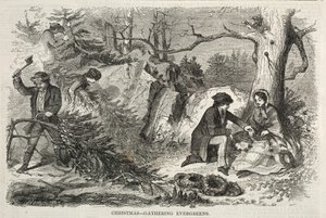 Joulu - Evergreensin kerääminen, 1858. tekijältä Winslow Homer