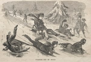 Coasting Out of Doors, 1857. tekijältä Winslow Homer