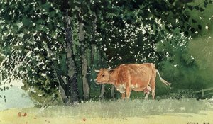 Lehmä laitumella, 1878 tekijältä Winslow Homer