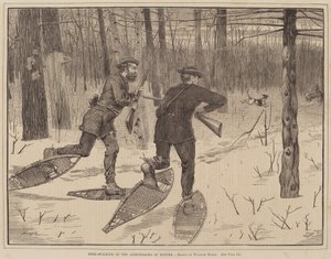 Deer-Stalking in the Adirondacks in Winter, julkaistu 1871. tekijältä Winslow Homer