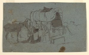 Piirros, Armeijan vaunu ja muuli, n. 1862. tekijältä Winslow Homer