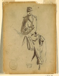 Piirros, ratsuväen upseeri, 1862 tekijältä Winslow Homer