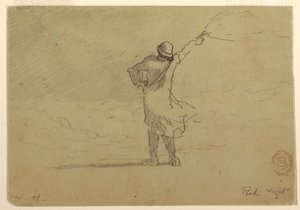 Piirros, "Punainen valo", luultavasti 1883 tekijältä Winslow Homer