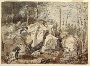 Piirros, Oravan ansan asettaminen, n. 1855. tekijältä Winslow Homer
