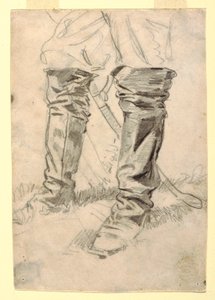 Piirros, Ratsuväen upseerin saappaiden tutkimus, 1862-64 tekijältä Winslow Homer