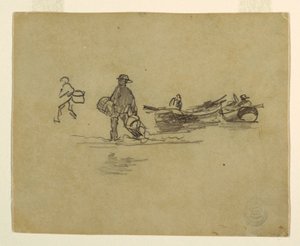 Piirros, Kaksi kalastajaa, Englanti, 1881-82 tekijältä Winslow Homer