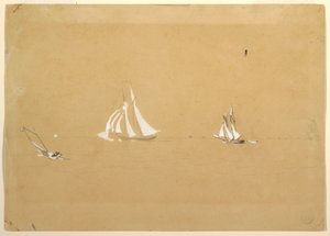 Piirros, Kaksi kuunaria, 1880 tekijältä Winslow Homer