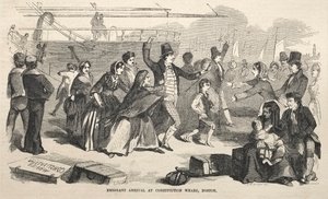 Emigrantin saapuminen Constitution Wharfiin Bostoniin, 1857. tekijältä Winslow Homer