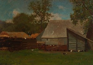 Maatila ankkojen ja kanojen kanssa, 1872-73. tekijältä Winslow Homer