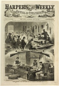 Patruunoiden täyttö Yhdysvaltain Arsenalissa Watertownissa, Massachusettsissa. tekijältä Winslow Homer
