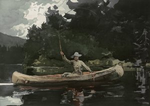 Fishing in the North Woods, julkaisija L. Prang & Co., 1896 tekijältä Winslow Homer
