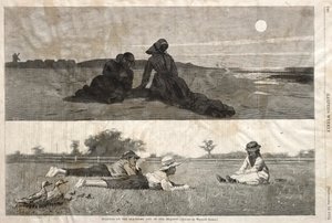 Flirttailu meren rannalla ja niityllä, 1874. tekijältä Winslow Homer