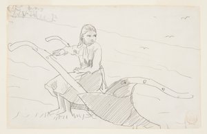 Tyttö istuu auralla tekijältä Winslow Homer