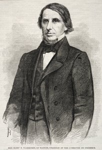 Hon. Elihu B. Washburne, Illinois, kauppakomitean puheenjohtaja, 1860. tekijältä Winslow Homer