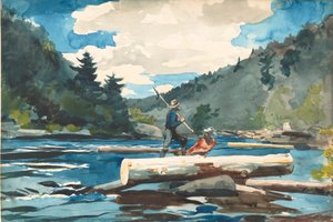 "Hudson River" - Hakkuu, 1892 (akvarelli grafiitin päällä valkoisella kudotulla akvarellipaperilla) tekijältä Winslow Homer