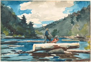 Hudson-joki, puunkorjuu tekijältä Winslow Homer