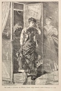 Tuuli, sade ja suihku - ja Portia tuli myrskyssä tekijältä Winslow Homer