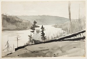 Vuoristojoki tai järvi tekijältä Winslow Homer