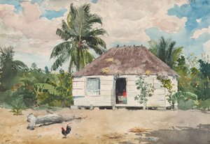 Alkuperäinen kota Nassaussa, 1885. tekijältä Winslow Homer