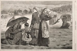 Rannalla Long Branchissa - The Childrens Hour, 1874. tekijältä Winslow Homer