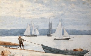 Pulling the Dory, 1880 tekijältä Winslow Homer