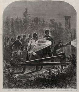 Kapinalliset työnsä ulkopuolella Yorktownissa tiedustelu tummilla lyhtyillä, 1862. tekijältä Winslow Homer