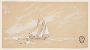 Kuunari, jossa on Three Dories tekijältä Winslow Homer