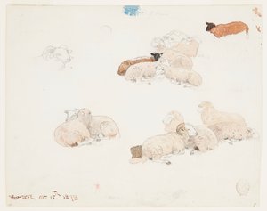 Lampaat lepäävät tekijältä Winslow Homer
