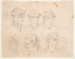 Kuusi tutkimusta sotilaiden päistä tekijältä Winslow Homer