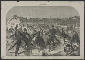 Luistelu Ladies Skating Pondilla Central Parkissa, New Yorkissa, 1860. tekijältä Winslow Homer