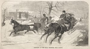 Kelkkailua tiellä, Brighton, Bostonin lähellä tekijältä Winslow Homer