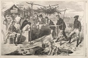 Kiitospäivä leirillä, 1862. tekijältä Winslow Homer