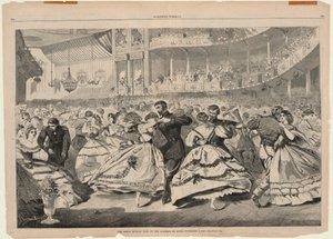 Suuri venäläinen ball Musiikkiakatemiassa, 5. marraskuuta 1863, Harperilta tekijältä Winslow Homer