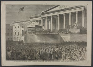 Abraham Lincolnin virkaanastuminen Yhdysvaltain presidentiksi, 4. maaliskuuta 1861, 1861. tekijältä Winslow Homer