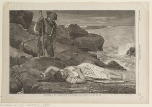 Meren rantaan huuhtoma Atlanticin hylky tekijältä Winslow Homer