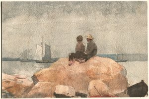 Kaksi poikaa katselee kuunareita tekijältä Winslow Homer