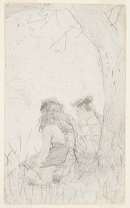 Kaksi tyttöä istumassa pankissa tekijältä Winslow Homer