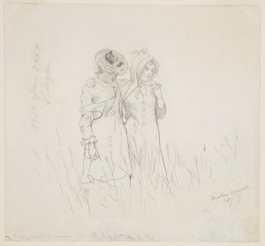 Kaksi tyttöä pellolla tekijältä Winslow Homer