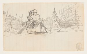 Kaksi miestä kanootissa tekijältä Winslow Homer