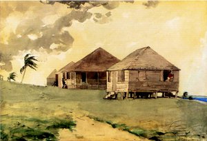 Tuleva tornado, Bahama, 1885 (wc ja lyijykynä paperille) tekijältä Winslow Homer