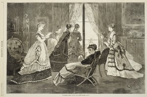 Odotan kutsuja uudenvuodenpäivänä, 2. tammikuuta 1869 (puukaiverrus) tekijältä Winslow Homer