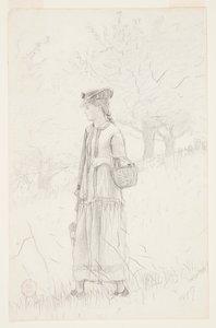 Nuori nainen kantaa koria tekijältä Winslow Homer